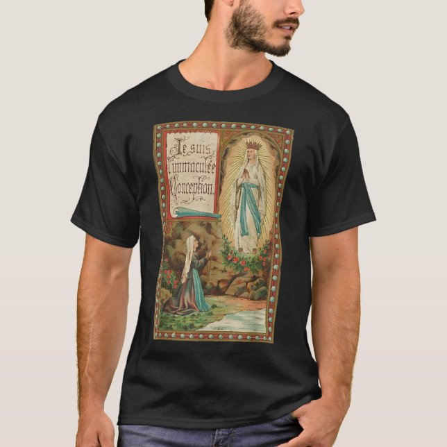 Immaculate Conception Our Lady Lourdes Bernadette  T-Shirt (Front)