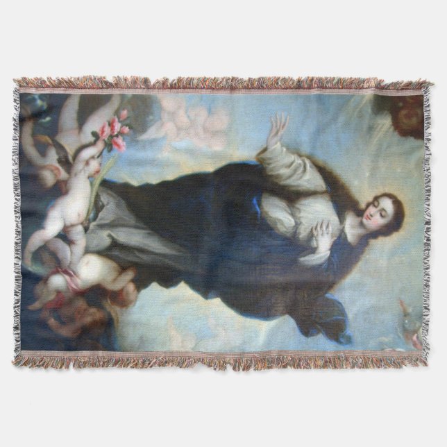 Immaculate Conception Virgin Mary Assumption 05 Throw Blanket (Front)