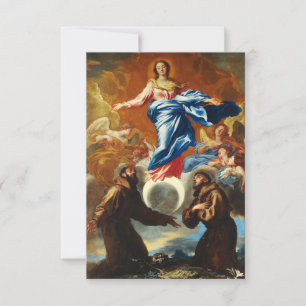 Immaculate Conception with Saints Holy Card