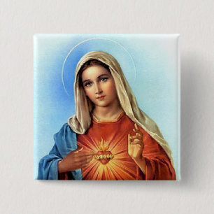 Immaculate Heart Mary 15 Cm Square Badge