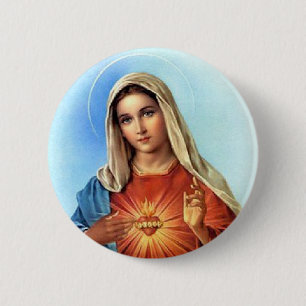 Immaculate Heart Mary 6 Cm Round Badge
