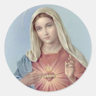 Immaculate Heart Mary Blessed Mother Classic Round Sticker