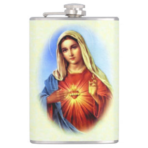 Immaculate Heart of Blessed Virgin Mary Hip Flask