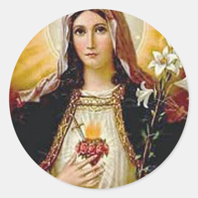 Immaculate heart of holy virgin Mary,mother of GoD Classic Round Sticker (Front)