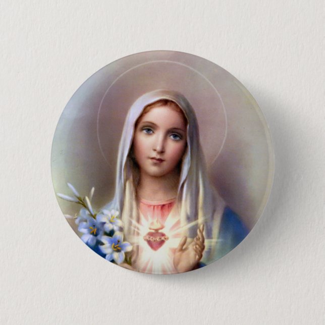 Immaculate Heart of Mary 6 Cm Round Badge (Front)