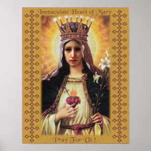Immaculate Heart of Mary Devotional Image. Poster