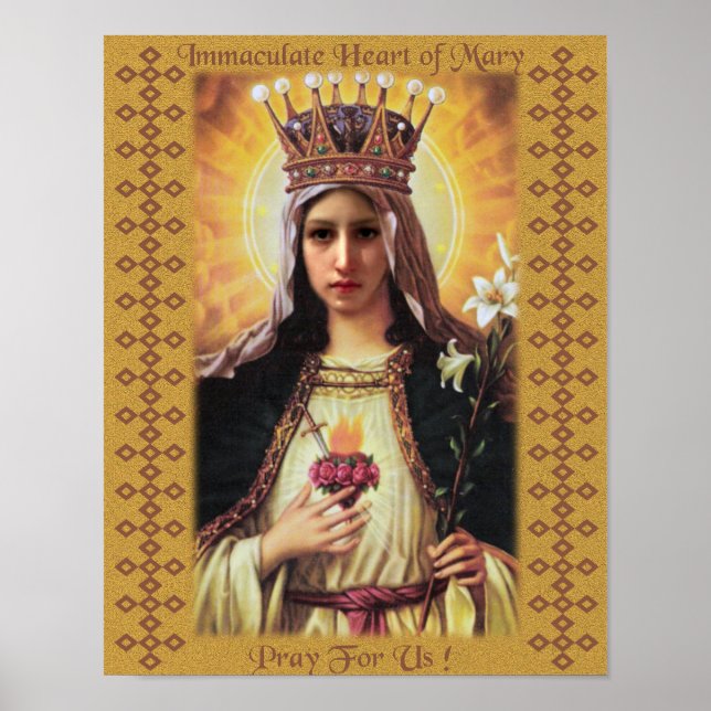 Immaculate Heart of Mary Devotional Image. Poster (Front)