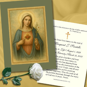 Immaculate Heart of Mary Funeral Memorial Business Card