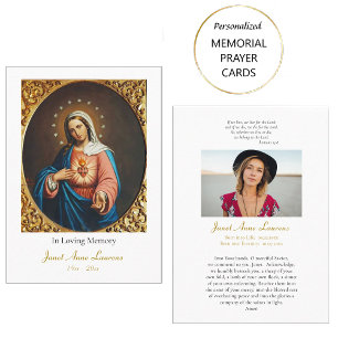 Immaculate Heart of Mary Funeral Prayer Card