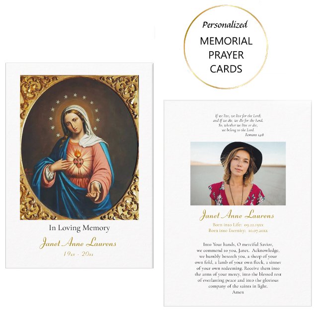 Immaculate Heart of Mary Funeral Prayer Card (Creator Uploaded)