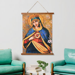 Immaculate Heart of Mary Hanging Tapestry