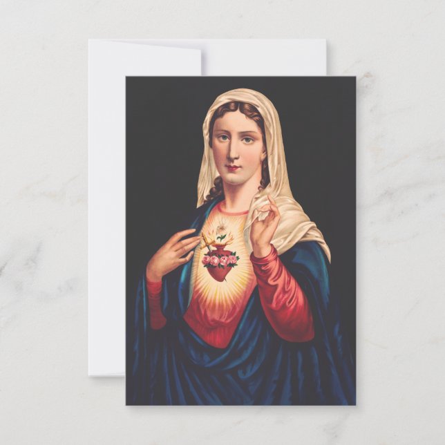 Immaculate Heart of Mary Holy Card | Ave Maria (Front)