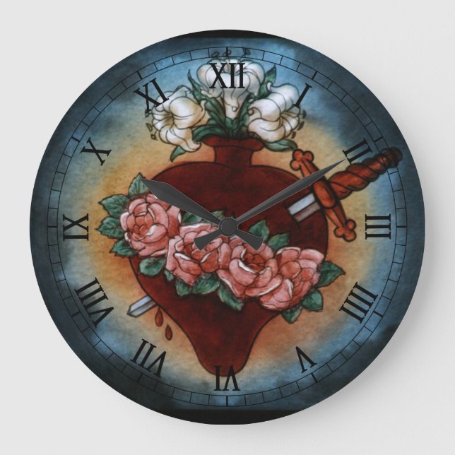 Immaculate Heart Of Mary Large Clock (Front)