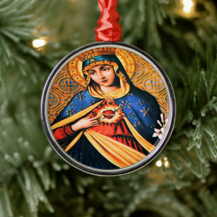 Immaculate Heart of Mary Metal Tree Decoration