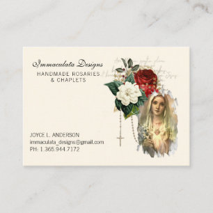 Immaculate Heart of Mary Religious Rosary Business Card