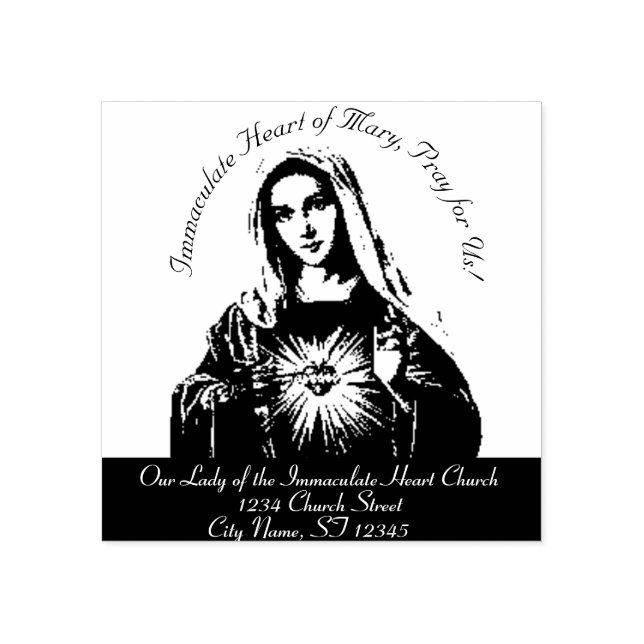 Immaculate Heart of Mary Rubber Stamp (Imprint)