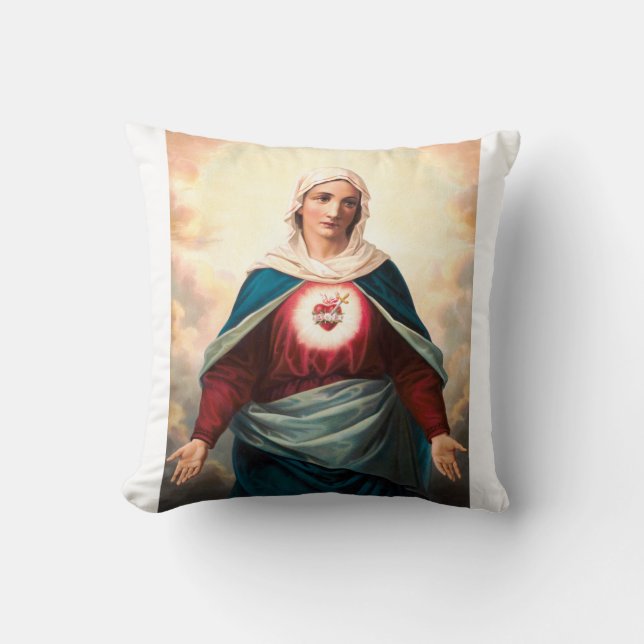 Immaculate Heart Of Mary Sacred Art Cushion (Front)