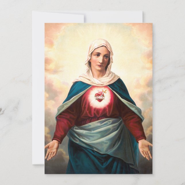 Immaculate Heart Of Mary Sacred Art Invitation (Front)