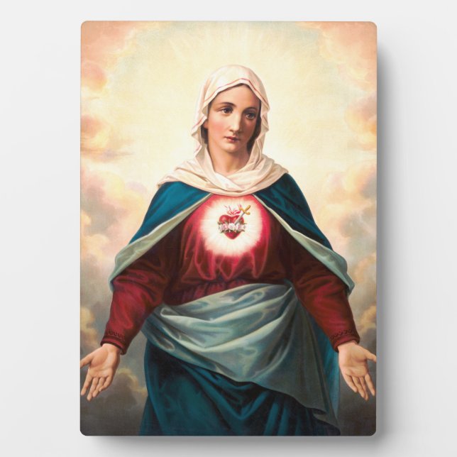 Immaculate Heart Of Mary Sacred Art Plaque (Front)