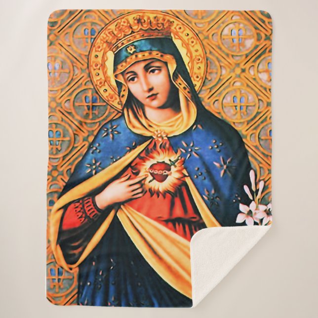 Immaculate Heart of Mary Sherpa Blanket (Front)