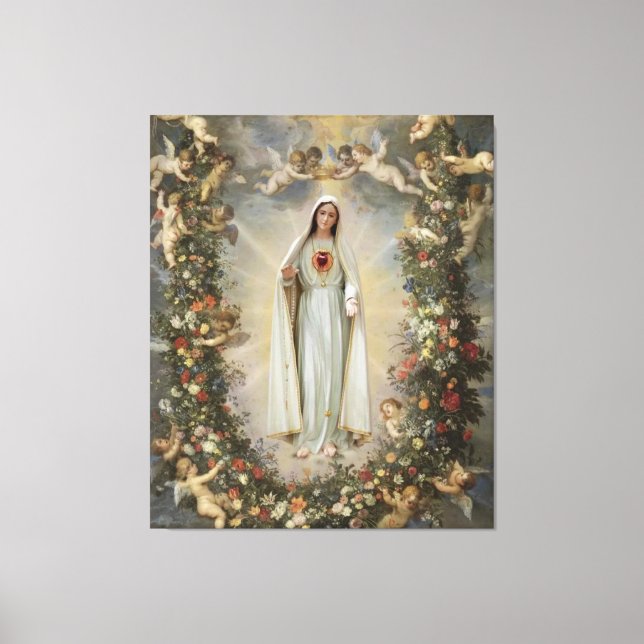 Immaculate Heart of Mary, Virgin Mary Canvas Print (Front)