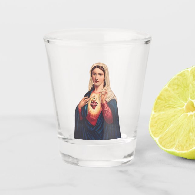 Immaculate Heart of Virgin Mary Shot Glass (Front)
