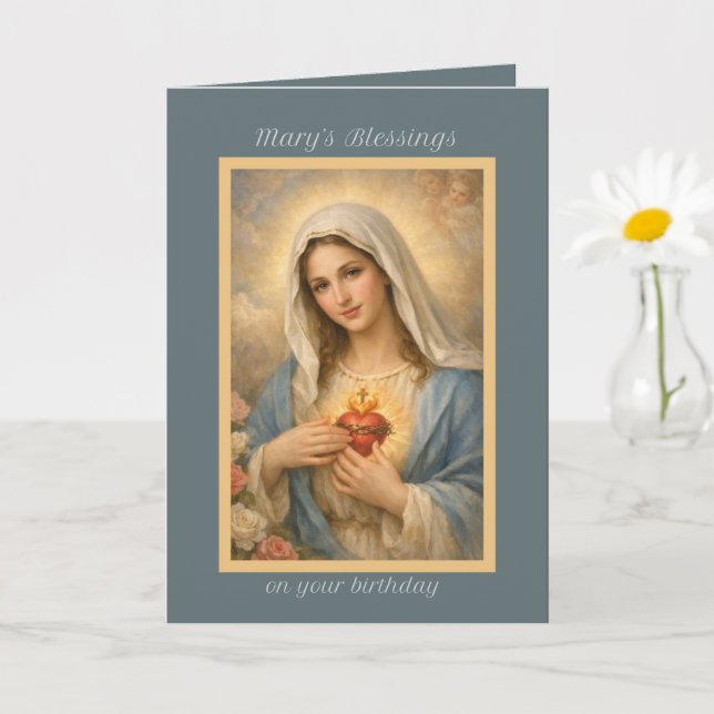 Immaculate Mary Birthday Card (Small Plant)