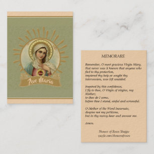 Immaculate Mary Memorare Holy Card