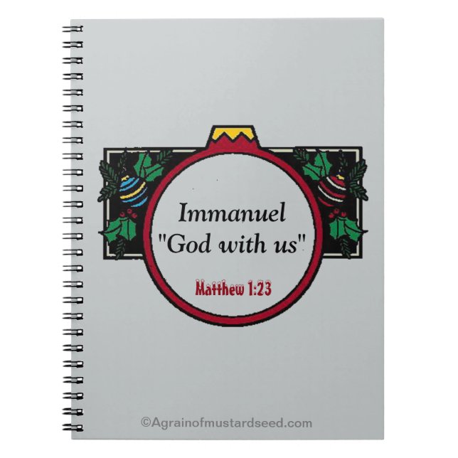 Immanuel God with us Christmas Spiral Notebook (Front)