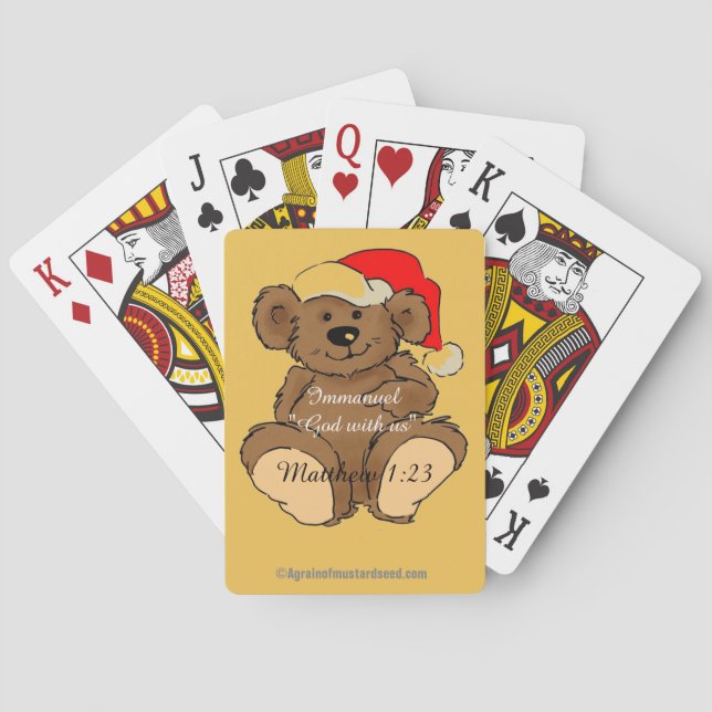 Immanuel God with us Christmas Teddy Playing Cards (Back)