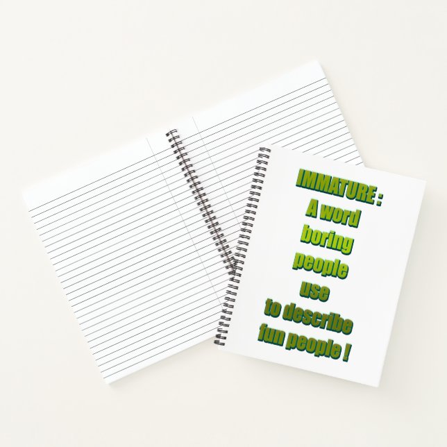 Immature funny text notebook (Inside)