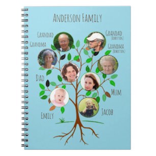 Immediate Family Photo Tree Spiral Notebook