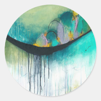Immerse - Square Abstract Expressionism Art Classic Round Sticker
