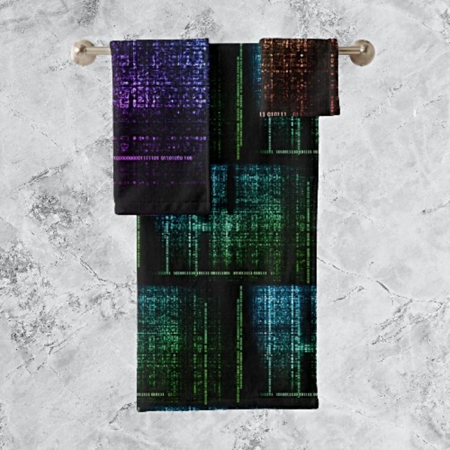  Immerse Yourself in Digital Dreams: Binary Bliss Bath Towel Set (Creator Uploaded)