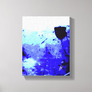Immersion Blue White Abstract Splatter Canvas Print