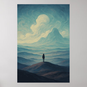 Immersive Dreamscape of Solitude   Surreal Mountai Poster