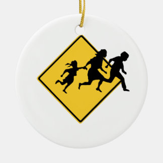 Immigrant crossing ceramic tree decoration