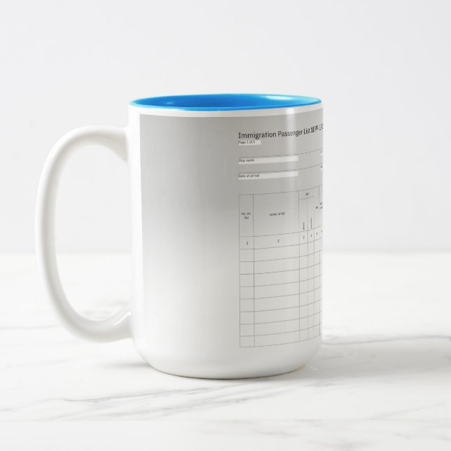 Immigrant Passenger List Coffee Mug (Left)
