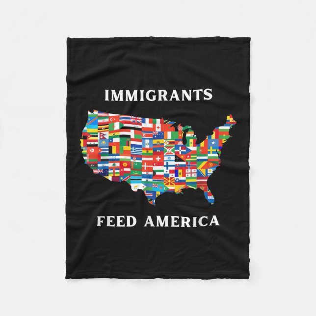 Immigrants Feed America Refugee Rights Liberal Ant Fleece Blanket (Front)