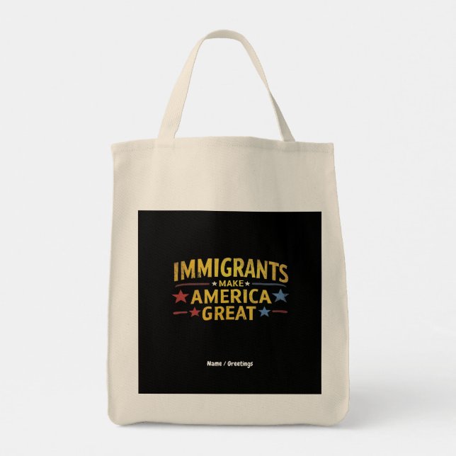 Immigrants Make America Great Celebrating Equality Tote Bag (Back)