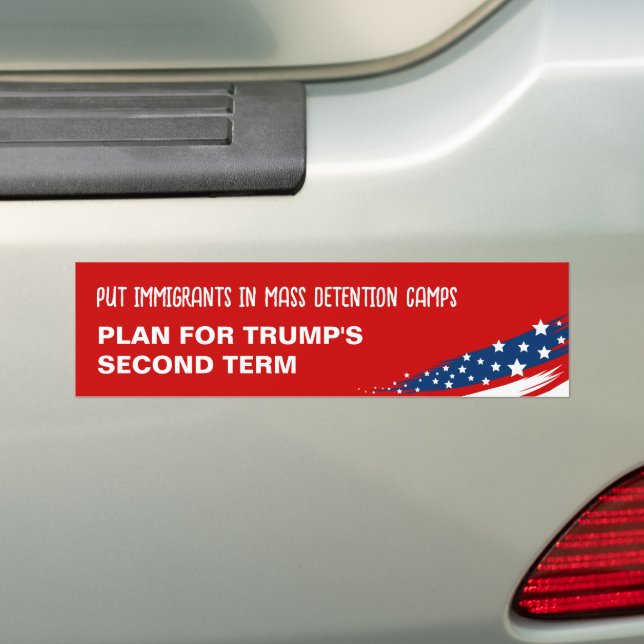Immigrants Tramp Bumper Sticker (On Car)