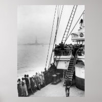 Immigrants Viewing The Statue of Liberty Photo