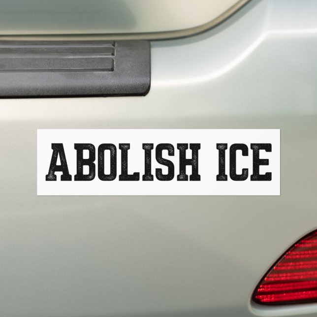 Immigration Abolish ICE Bumper Sticker (On Car)