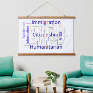 Immigration and Citizenship Related Text Hanging Tapestry