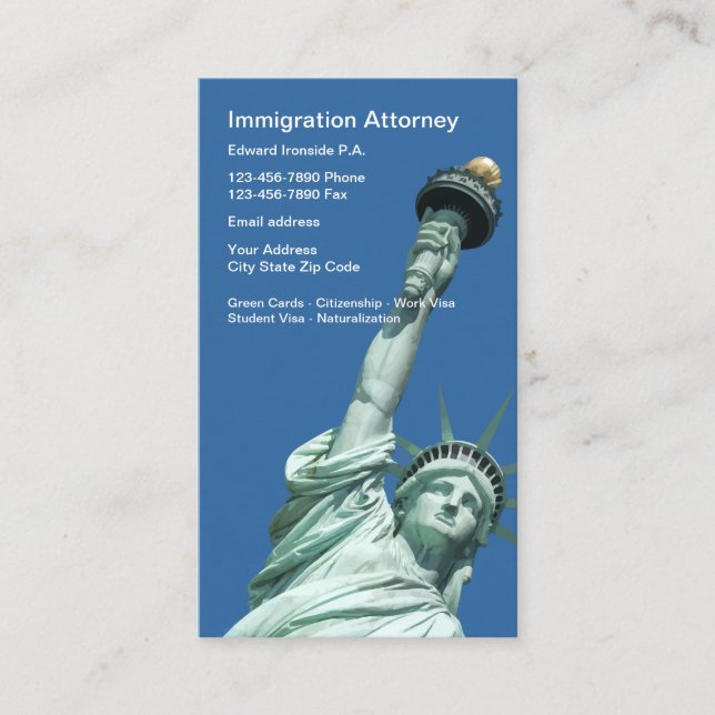 Immigration Law Attorney Business Card Template (Front)
