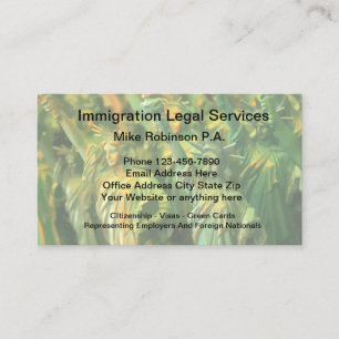 Immigration Lawyer And Legal Services Business Card