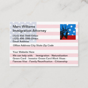 Immigration Naturalisation Attorney Business Card