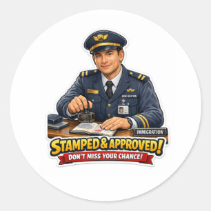 Immigration Officer Sticker – Stamped Approved