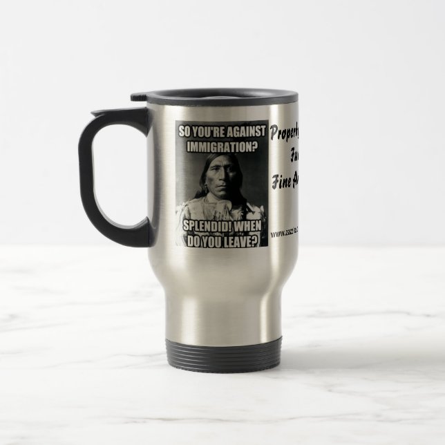 Immigration Travel Mug, Mr. FM Mug (Left)