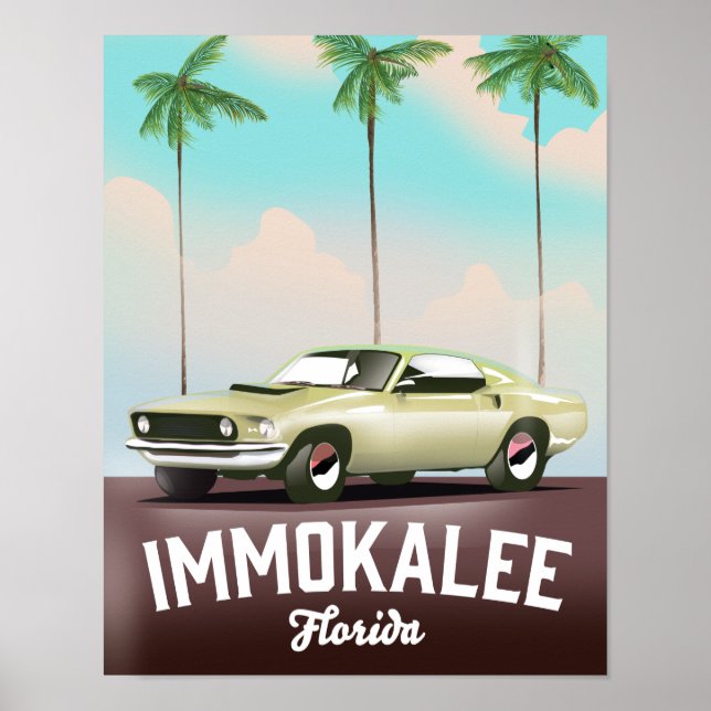 Immokalee Florida Supercar travel poster (Front)